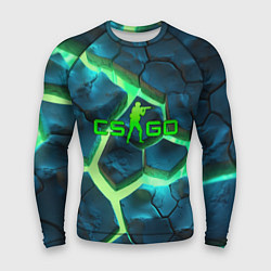 Рашгард мужской CS GO green texture logo, цвет: 3D-принт