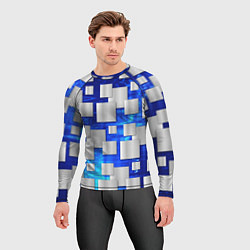 Рашгард мужской Стальные квадраты, цвет: 3D-принт — фото 2