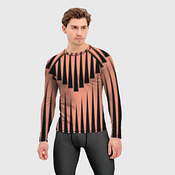 Рашгард мужской Терракотовая строгая геометрия, цвет: 3D-принт — фото 2