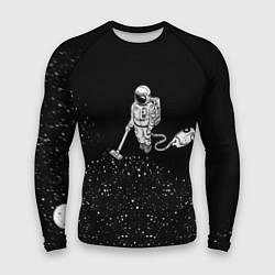 Рашгард мужской Космонавт пылесосит звезды, цвет: 3D-принт