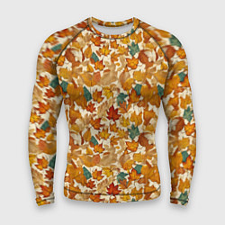 Рашгард мужской Осенние листья узор, цвет: 3D-принт