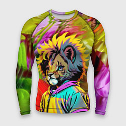 Мужской рашгард Funny lion cub - pop art