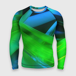 Рашгард мужской Blue green abstract, цвет: 3D-принт