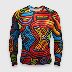 Рашгард мужской Разноцветный узор в стиле абстракционизм, цвет: 3D-принт