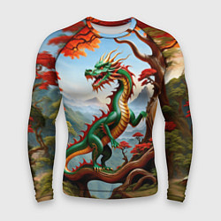 Рашгард мужской Зеленый деревянный дракон, цвет: 3D-принт