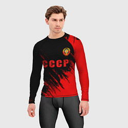 Рашгард мужской СССР герб брызги красок, цвет: 3D-принт — фото 2