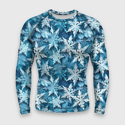 Рашгард мужской New Years pattern with snowflakes, цвет: 3D-принт