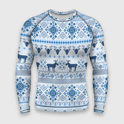 Мужской рашгард Blue sweater with reindeer