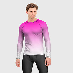 Рашгард мужской Розово-белый градиент, цвет: 3D-принт — фото 2