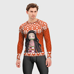 Рашгард мужской Незуко комадо свитер новогодний, цвет: 3D-принт — фото 2
