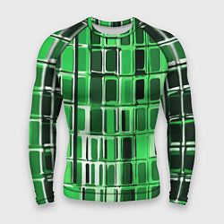 Рашгард мужской Зелёные прямоугольники, цвет: 3D-принт
