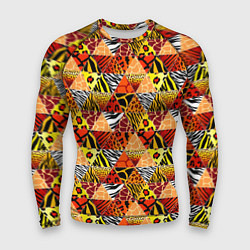 Рашгард мужской Лоскутные треугольники, цвет: 3D-принт