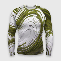 Рашгард мужской Бело-зеленая краска, цвет: 3D-принт