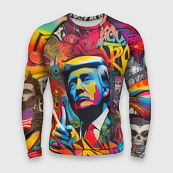 Рашгард мужской Дональд Трамп - граффити - нейросеть, цвет: 3D-принт