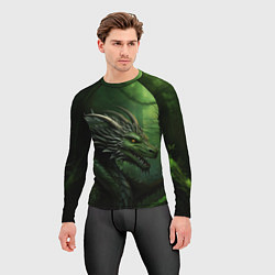 Рашгард мужской Зеленый дракон символ 2024, цвет: 3D-принт — фото 2