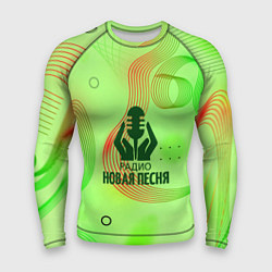 Рашгард мужской Радио Новая Песня Салатовый стиль, цвет: 3D-принт
