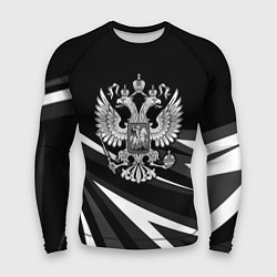 Мужской рашгард Герб РФ - white and black geometry