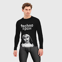 Рашгард мужской Techno храм монашка демон, цвет: 3D-принт — фото 2