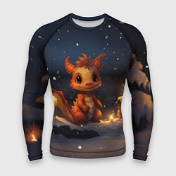 Рашгард мужской Маленький дракон и снег, цвет: 3D-принт