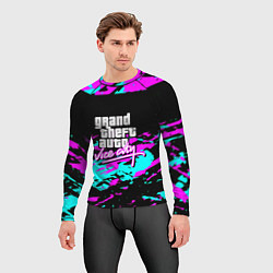 Рашгард мужской GTA vice city неоновые краски, цвет: 3D-принт — фото 2