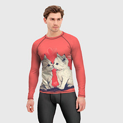 Рашгард мужской Влюбленные котята день святого Валентина, цвет: 3D-принт — фото 2