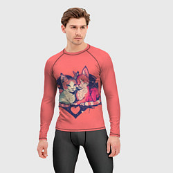 Рашгард мужской Влюбленные коты в виде сердца, цвет: 3D-принт — фото 2