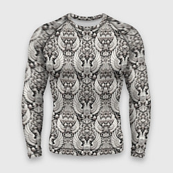 Мужской рашгард Греб России черный и белый паттерн