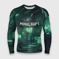 Рашгард мужской Minecraft logo в стиле киберпанк, цвет: 3D-принт
