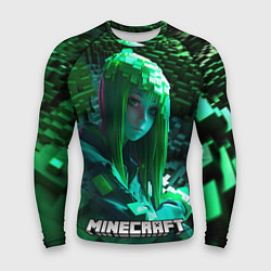 Рашгард мужской Minecraft девушка зеленый мир, цвет: 3D-принт