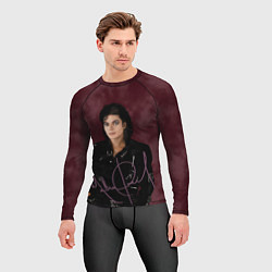 Рашгард мужской Michael Jackson на бордовом фоне, цвет: 3D-принт — фото 2