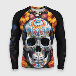 Рашгард мужской Bright colors and a skull, цвет: 3D-принт