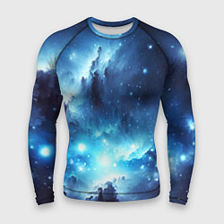 Рашгард мужской Космический голубой пейзаж, цвет: 3D-принт