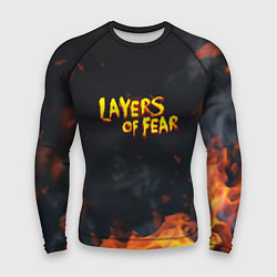 Рашгард мужской Layers of Fear огненный стиль хоррор, цвет: 3D-принт