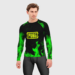Рашгард мужской PUBG кислотное лого огненный стиль, цвет: 3D-принт — фото 2