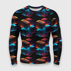 Рашгард мужской Разноцветные неоновые кубы, цвет: 3D-принт