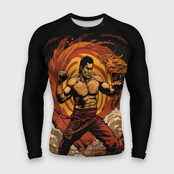 Рашгард мужской Муай тай боец в стойке, цвет: 3D-принт