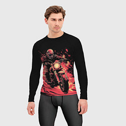 Рашгард мужской Мотокросс красные брызги, цвет: 3D-принт — фото 2