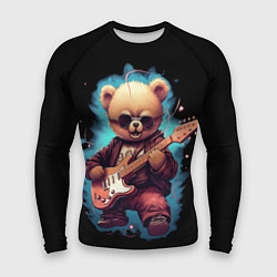 Рашгард мужской Плюшевый медведь музыкант с гитарой, цвет: 3D-принт