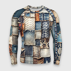 Мужской рашгард Змеиная кожа - пэчворк