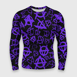 Рашгард мужской Узор анархия фиолетовый, цвет: 3D-принт