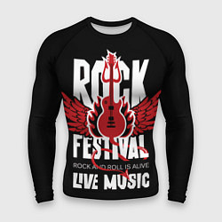 Рашгард мужской Rock festival - live music, цвет: 3D-принт