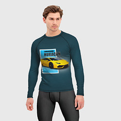 Рашгард мужской Спортивная итальянская машина Lamborghini Huracan, цвет: 3D-принт — фото 2