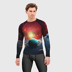 Рашгард мужской Космос и разные планеты, цвет: 3D-принт — фото 2