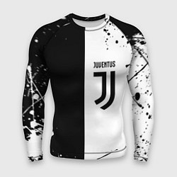 Рашгард мужской Juventus краски текстура спорт, цвет: 3D-принт