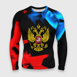Рашгард мужской Россия герб огненый стиль, цвет: 3D-принт