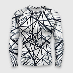 Рашгард мужской Чёрные хаотичные линии на белом фоне, цвет: 3D-принт