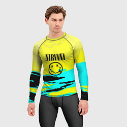 Рашгард мужской Nirvana краски кислотные, цвет: 3D-принт — фото 2