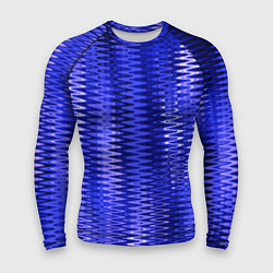 Рашгард мужской Синий ультрамарин абстрактные полосы, цвет: 3D-принт