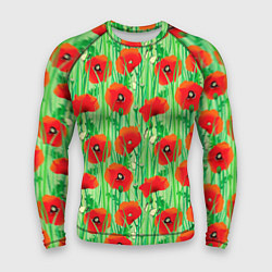 Рашгард мужской Маковый узор, цвет: 3D-принт