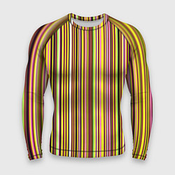 Мужской рашгард Жёлто-розовый сочетание полосатое